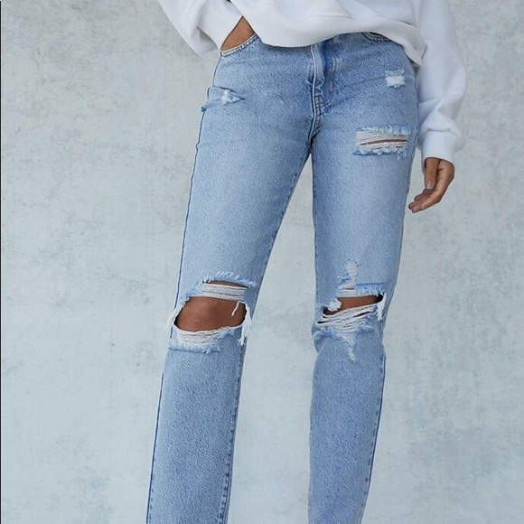 SOLD PacSun Light Blue Distressed Mom Jeans - Picture 2 of 6